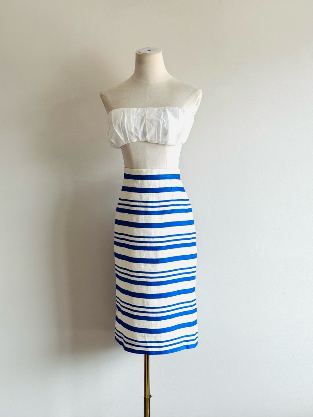 Dolce & Gabbana Striped Blue and White Pencil Skirt SS 2013